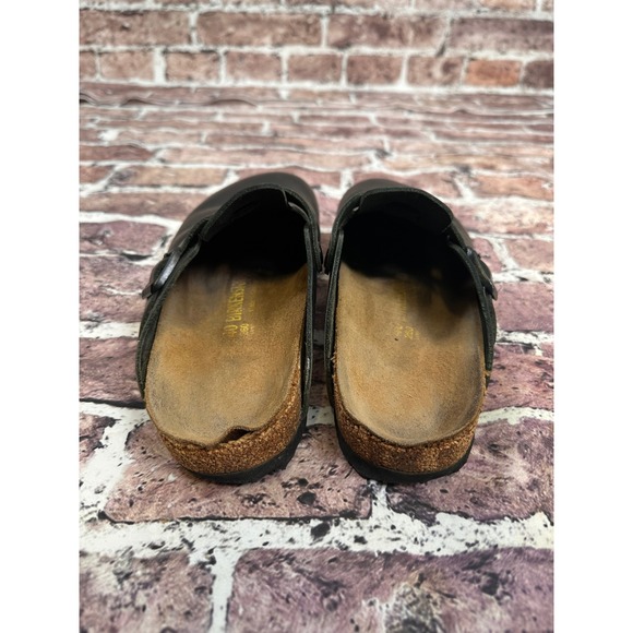 Birkenstock Boston Black Leather Clogs Women's Size EU 40 US 9 Classic Footbed - Picture 3 of 11
